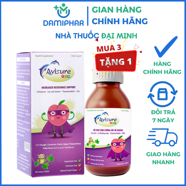 Avisure Muno 100ml - Hỗ Trợ Tăng Cường Sức Đề Kháng Cho Bé -