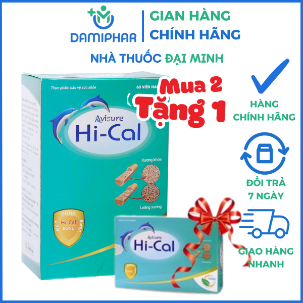 Canxi Hữu Cơ Avisure Hi-Cal Hộp 60 Viên - Bổ Sung Canxi Cho Mọi Người - Hộp 60 viên