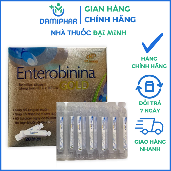 Men Vi Sinh Enterobinina Gold Hộp 20 Ống - Hình ảnh 2