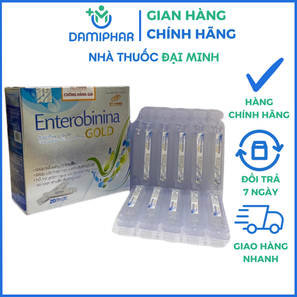 Men Vi Sinh Enterobinina Gold Hộp 20 Ống