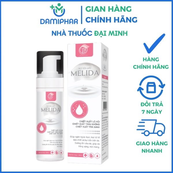 Bọt Rửa Mặt Melida Lọ 150ml - Dưỡng Ẩm, Giúp Trắng Da -