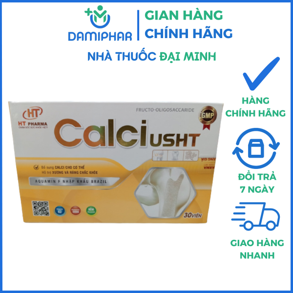 Calci USHT Hộp 30 Viên - Bổ Sung Canxi Cho Cơ Thể -