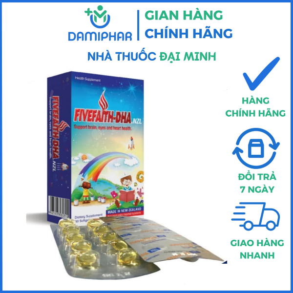 Fivefaith DHA NZL Hộp 30 Viên - Bổ Sung DHA Cho Trẻ, Bổ Não, Sáng Mắt -