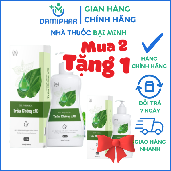 Gel Phụ Khoa Trầu Không X10 - Khử Mùi Hôi, Dưỡng Da, Làm Sạch Mát, Hết Ngứa, Mùi Hương Nhẹ Nhàng