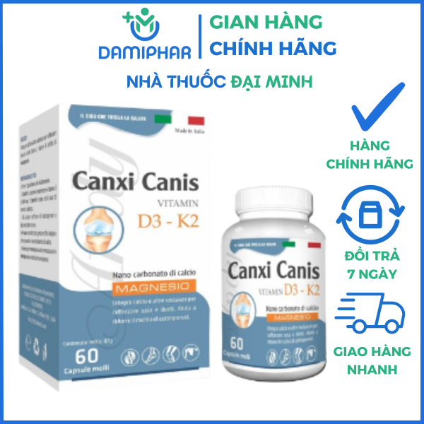 Viên Uống Canxi Canis Vitamin D3 K2 Lọ 60 Viên