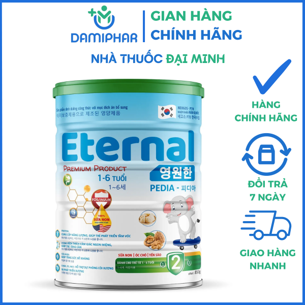 Sữa Eternal Số 2 Pedia Lon 850g (Sữa Cho Trẻ 1-6 Tuổi) - Giúp Ăn Ngon  Miệng, Phòng Chống Còi Xương