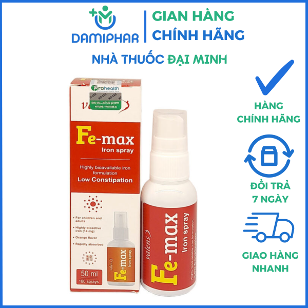 Xịt Fe-max Iron Spray Lọ 50ml - Bổ Sung Sắt, Hỗ Trợ Giảm Thiếu Máu Do Thiếu Sắt - Hình ảnh 4