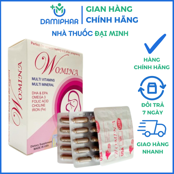 Bổ Bầu Womina Multi Vitamins Mineral Hộp 30 Viên – Bổ Sung Vitamin, Khoáng Chất Cho Bà Bầu