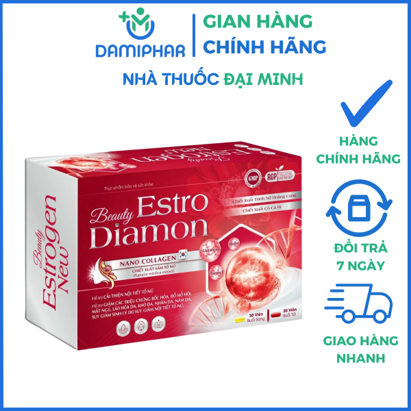 Viên uống Beauty Estro Diamon Hộp 2 Lọ - Tăng Cường Nội Tiết Tố Nữ, Giảm Sạm Nám