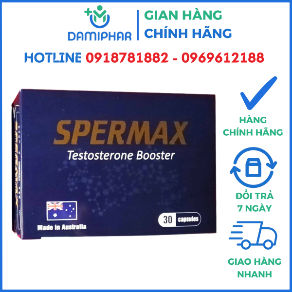 Spermax Testosterone Booster của Úc Hộp 30 Viên – Cải thiện sinh lý nam - Hình ảnh 2