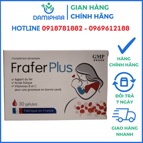 Frafer Plus Hộp 30 Viên - Sắt HỮU CƠ dành cho Bà Bầu, Mẹ Cho Con Bú - Hình ảnh 3