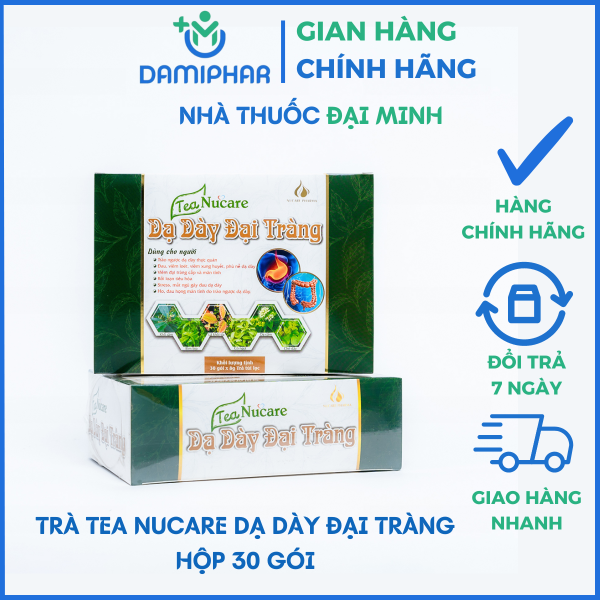 TRÀ NUCARE DẠ DÀY ĐẠI TRÀNG - GIẢM NHANH CÁC CHỨNG BỆNH DẠ DÀY, ĐẠI TRÀNG - Hộp 30 gói x 8g