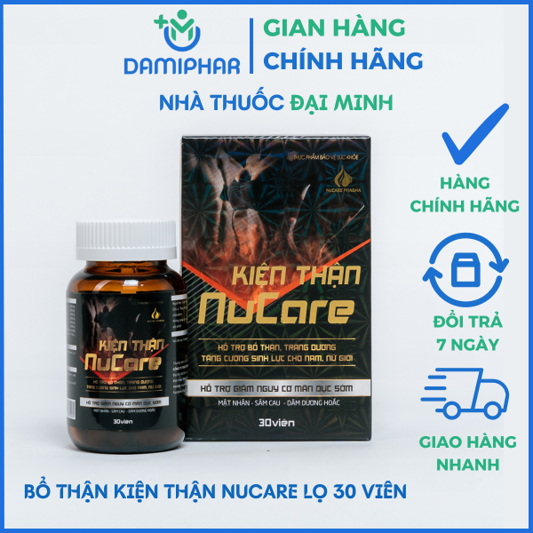 Kiện Thận Nucare Lọ 30 Viên - Hỗ Trợ Bổ Thận, Tráng Dương, Tăng Cường Sinh Lực -