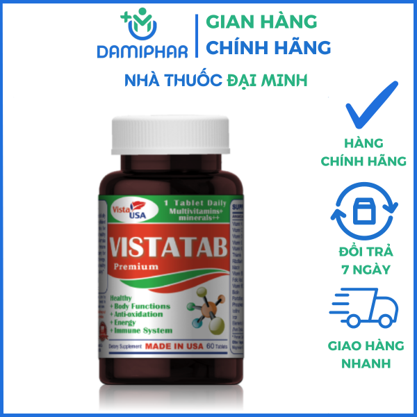 VITAMIN TỔNG HỢP VISTATAB VISTA USA LỌ 60 VIÊN - BỔ SUNG VI CHẤT CHO CƠ THỂ - Lọ 60 viên