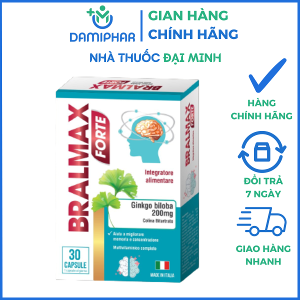 Bổ Não Bralmax Forte Hộp 30 Viên -