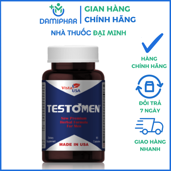 TESTOMEN VISTA USA LỌ 60 VIÊN - Bổ thận, tráng dương, tăng cường sinh lý - Lọ 60 viên - Hình ảnh 2