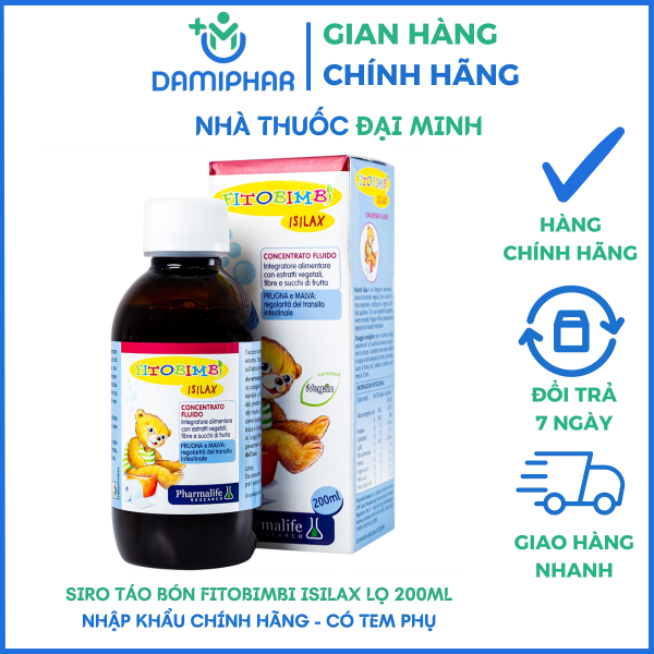 Siro Fitobimbi Isilax Concentrato Fluido Lọ 200ml - Hỗ Trợ Giảm Táo Bón Cho Trẻ -