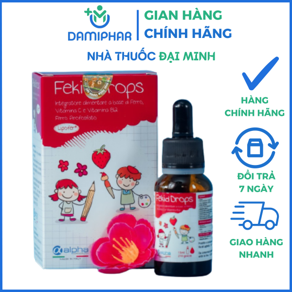 Sắt Nhỏ Giọt Fekid Drops Lọ 15ml - Giải Pháp Hỗ Trợ Thiếu Sắt, Thiếu Máu Cho Trẻ Nhỏ -