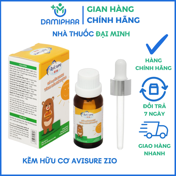 Kẽm Avisure Zio - Giúp Cải Thiện Biếng Ăn, Đề Kháng Khỏe -