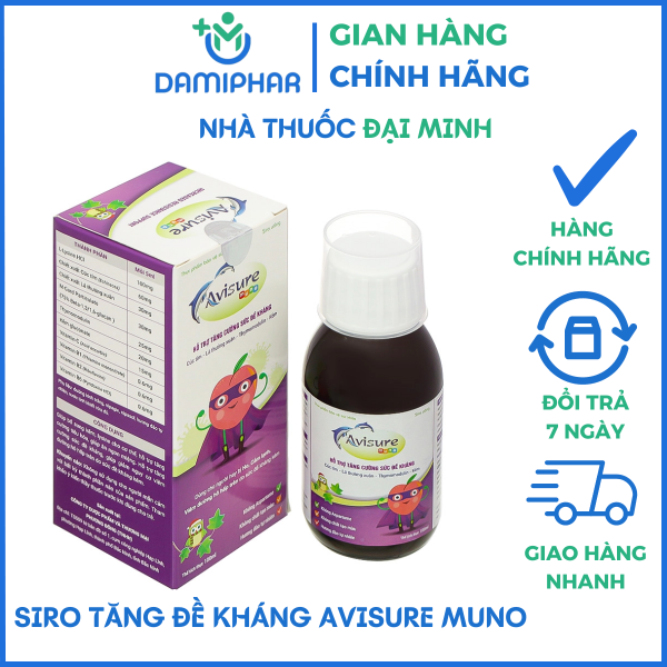 Avisure Muno 100ml - Hỗ Trợ Tăng Cường Sức Đề Kháng Cho Bé - - Hình ảnh 2