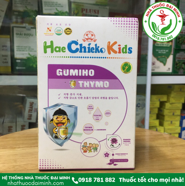 TĂNG SỨC ĐỀ KHÁNG CHO BÉ, GIẢM NGUY CƠ VIÊM ĐƯƠNG HÔ HẤP HeaChieko Kids GUMIHO THYMO