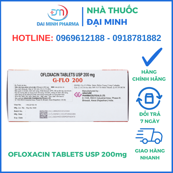 Thuốc Kháng Sinh OFLOXACIN TABLETS USP 200mg - Hình ảnh 3