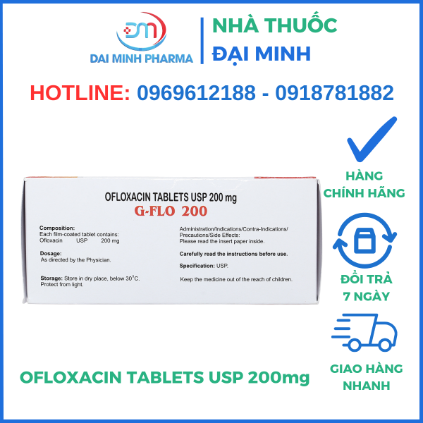 Thuốc Kháng Sinh OFLOXACIN TABLETS USP 200mg - Hình ảnh 2