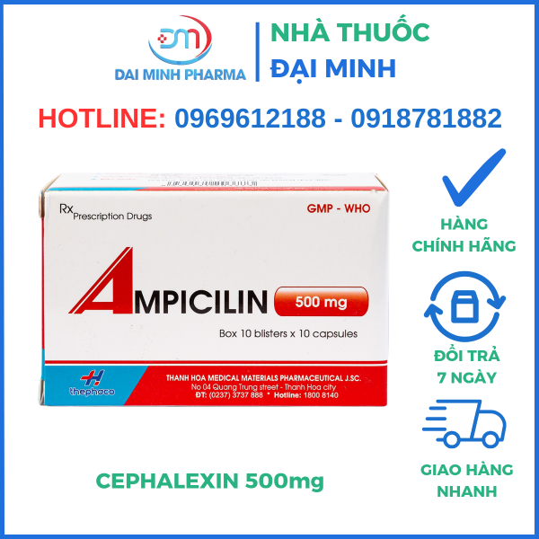 Thuốc Kháng Sinh Ampicilin 500mg