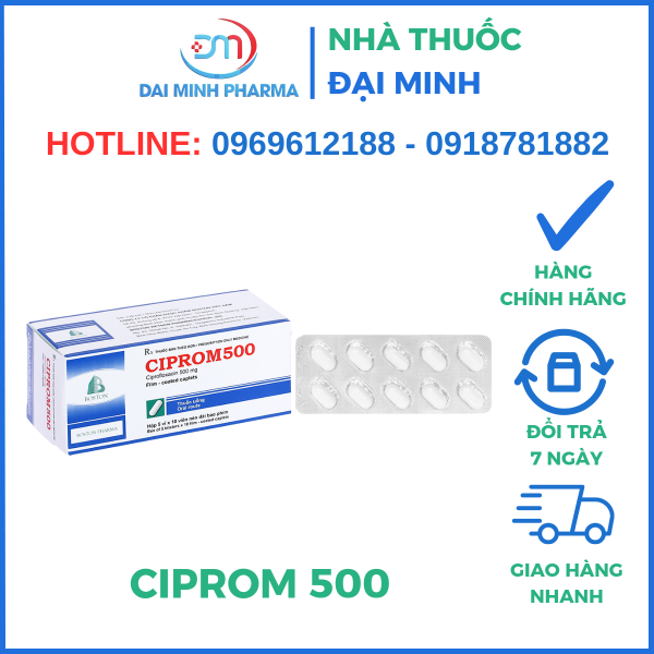 Thuốc Kháng Sinh CIPROM 500mg