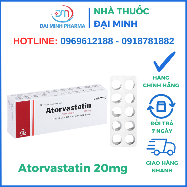 Thuốc Atorvastatin 20mg