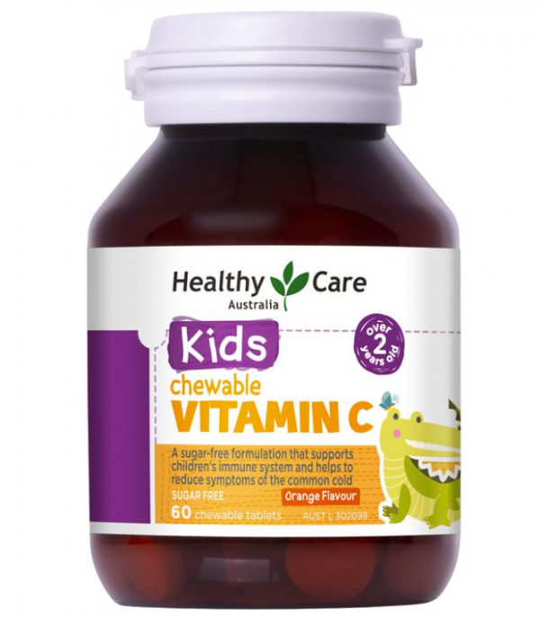 Viên nhai bổ sung Kẽm Vitamin C cho bé Healthy Care Kids Zinc + Vitamin C