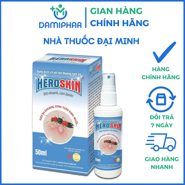 Xịt Heroskin Kiến Ba Khoang, Zona Thần Kinh, Muỗi Lọ 50ml