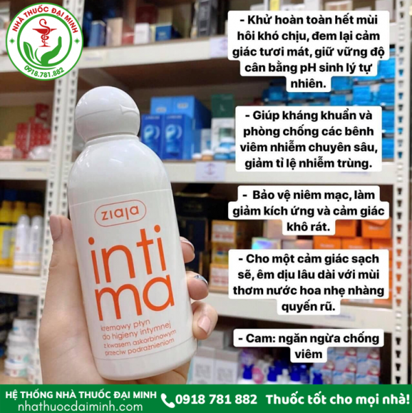 Dung dịch vệ sinh phụ nữ Intima Ziaja 200ml, Ba Lan - Hình ảnh 2