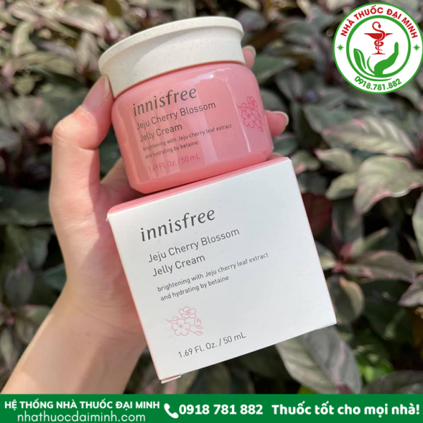 Kem Dưỡng Ẩm Trắng Da dạng Gel Innisfree Jeju Cherry Blossom Jelly Cream - Hình ảnh 3