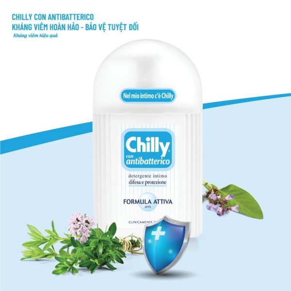 DUNG DỊCH VỆ SINH PHỤ NỮ CHILLY CON ANTIBATTERICO - KHÁNG VIÊM, GIẢM NGỨA, GIẢM MÙI