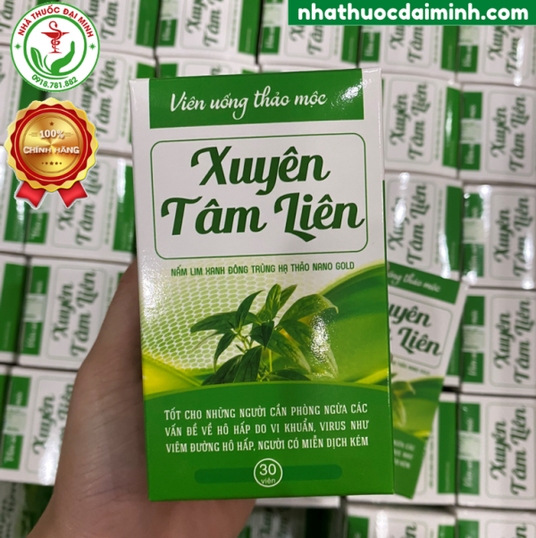 Viên Uống Xuyên Tâm Liên Nấm Lim Xanh Đông Trùng Hạ Thảo Gold Lọ 30 Viên - Hình ảnh 3