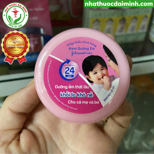 Kem Dưỡng Ẩm Chống Nẻ Johnson's Baby Cream 50g - Còn hàng,Xanh - Hình ảnh 3