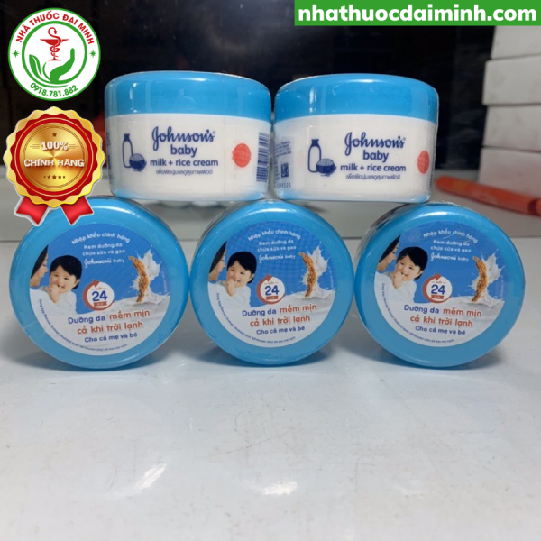 Kem Dưỡng Ẩm Chống Nẻ Johnson's Baby Cream 50g - Còn hàng,Xanh - Hình ảnh 2