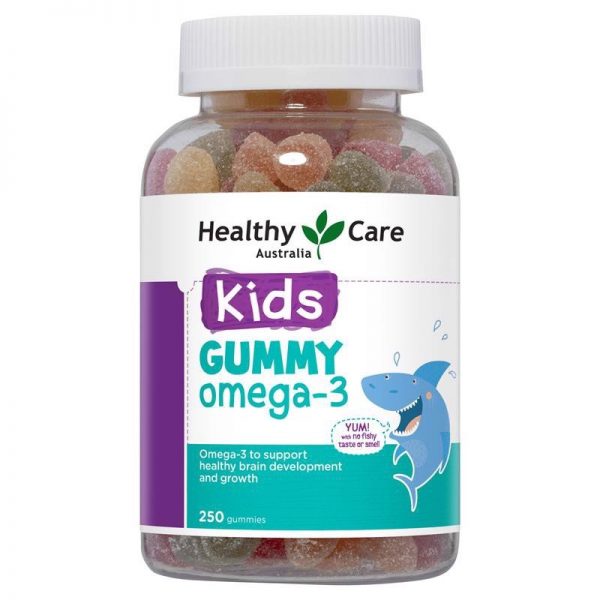 Kẹo Gummy Omega-3 Healthy Care 250 viên Úc mẫu mới - Giúp bé thông minh, phát triển trí tuệ