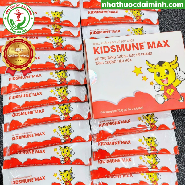 Kidsmune Max Hộp 20 Gói - Hỗ Trợ Trẻ Ăn Ngon, Nâng Cao Sức Khỏe