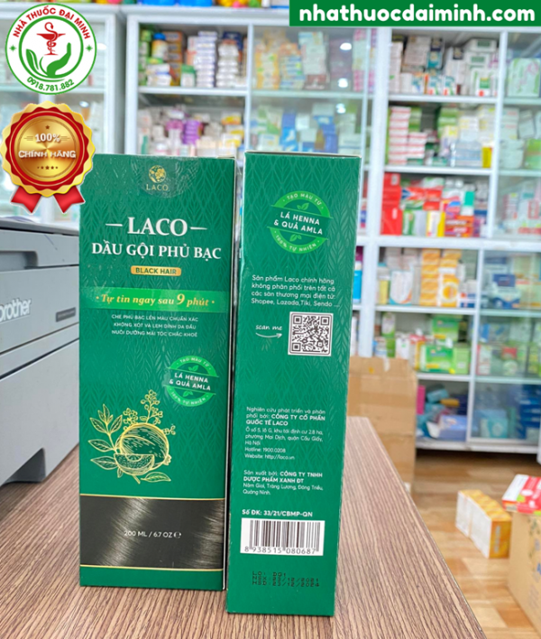 Dầu Gội Phủ Bạc Laco Black Hair tóc đen tự tin sau 9 phút - Hình ảnh 4