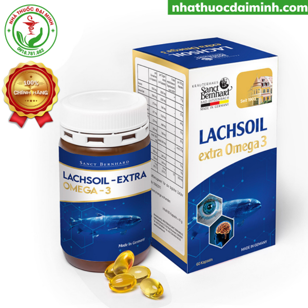 Lachsoil Extra Omega 3 Kapseln - Giảm Mỏi Mắt, Giảm Khô Mắt, Giúp Làm Sáng Mắt