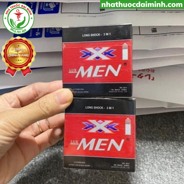 Bao Cao Su Lux Men 3 In 1 Gân Gai Kéo Dài Hộp 3 Cái - Hình ảnh 4