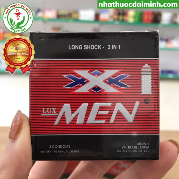 Bao Cao Su Lux Men 3 In 1 Gân Gai Kéo Dài Hộp 3 Cái