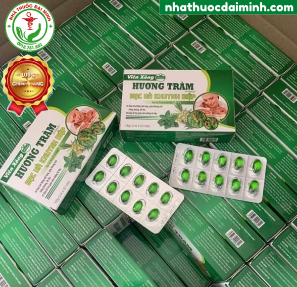 Viên Xông Natural Hương Tràm Bạc Hà Khuynh Diệp Ngải Cứu Thông Đỏ Gừng Sả Chanh Hộp 20 Viên - Hình ảnh 5