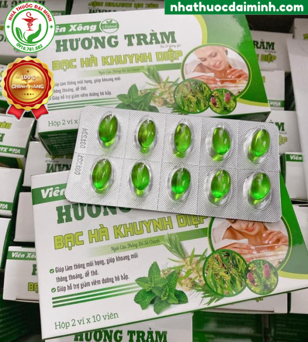 Viên Xông Natural Hương Tràm Bạc Hà Khuynh Diệp Ngải Cứu Thông Đỏ Gừng Sả Chanh Hộp 20 Viên - Hình ảnh 4