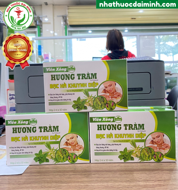 Viên Xông Natural Hương Tràm Bạc Hà Khuynh Diệp Ngải Cứu Thông Đỏ Gừng Sả Chanh Hộp 20 Viên - Hình ảnh 6