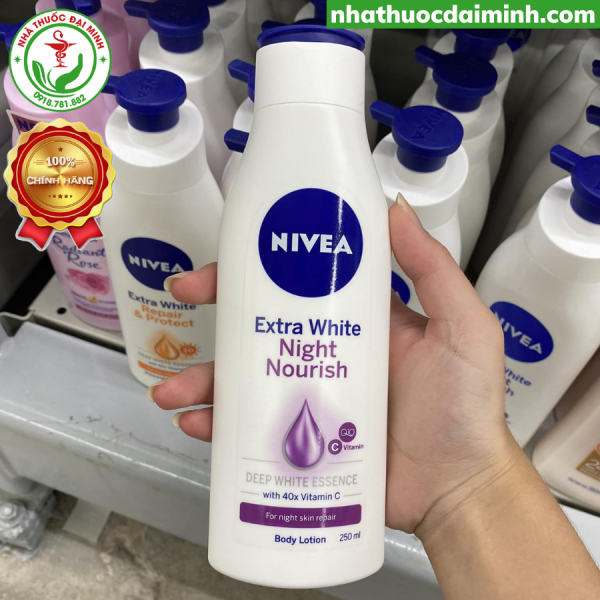 Sữa Dưỡng Thể Trắng Da Nivea Extra White Night Nourish 250ml