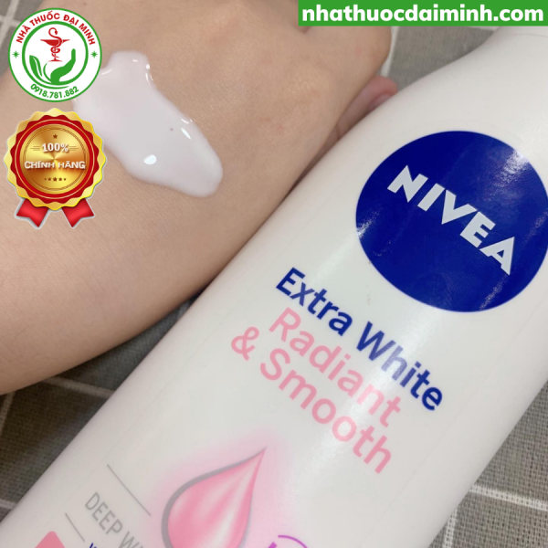 Sữa Dưỡng Thể Nivea Extra White Radiant & Smooth UV Body Lotion 350ml - Hình ảnh 3