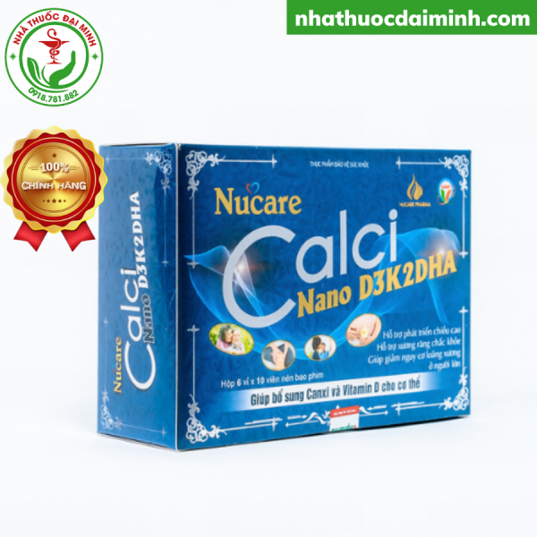 NUCARE CALCI NANO D3K2DHA - BỔ SUNG CANXI VÀ VITAMIN D CHO CƠ THỂ - Hộp 6 vỉ x 10 viên - Hình ảnh 3